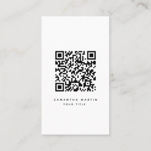 QR-Code Minimalistische Schwarz-Weiß-Visitenkarte Visitenkarte