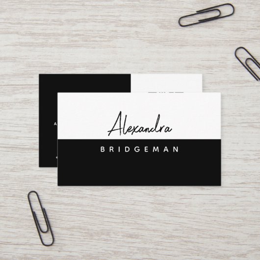 QR-Code | Minimalistische, Social Media Business C Visitenkarte (Vorderseite/Rückseite Beispiel)