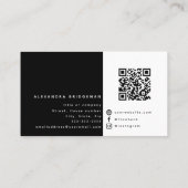 QR-Code | Minimalistische, Social Media Business C Visitenkarte (Rückseite)