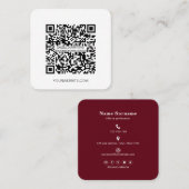 QR-Code Minimalistische Social Media einfache Bur Quadratische Visitenkarte (Vorne/Hinten)
