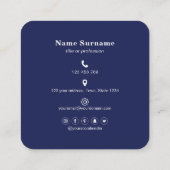 QR-Code Minimalistische Social Media einfache Nav Quadratische Visitenkarte (Rückseite)