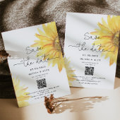 QR-Code Minimalistische Sonnenblumen Save the Date