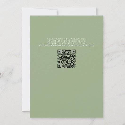 QR-Code Minimalistische Typografie-Hochzeit Einladung (Rückseite)