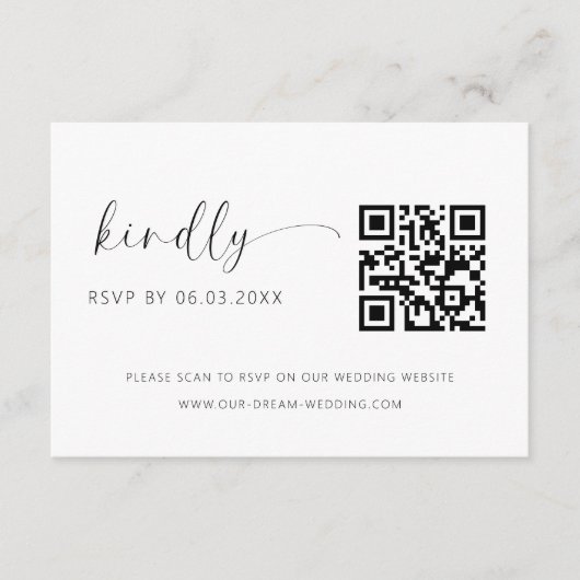 QR Code Minimalistische UAWG Wedding Website Begleitkarte (Vorderseite)