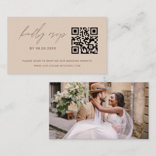 QR Code Minimalistische UAWG Wedding Website Begleitkarte (Vorne/Hinten)