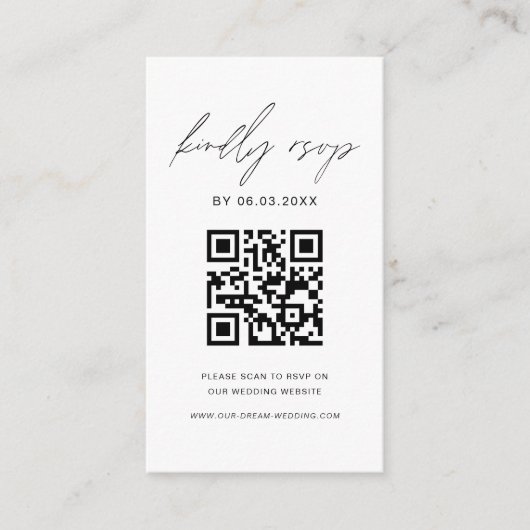 QR Code Minimalistische UAWG Wedding Website Begleitkarte (Vorderseite)
