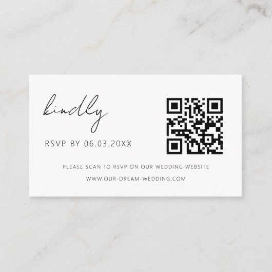 QR Code Minimalistische UAWG Wedding Website Begleitkarte (Vorderseite)