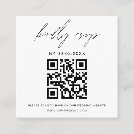 QR Code Minimalistische UAWG Wedding Website Begleitkarte (Vorderseite)
