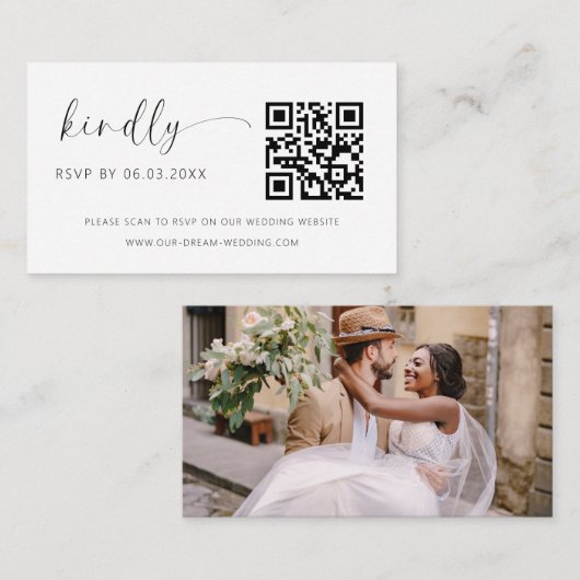 QR Code Minimalistische UAWG Wedding Website Begleitkarte (Vorne/Hinten)