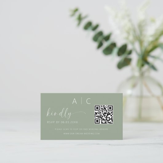 QR Code Minimalistische UAWG Wedding Website Begleitkarte (Stehend Vorderseite)