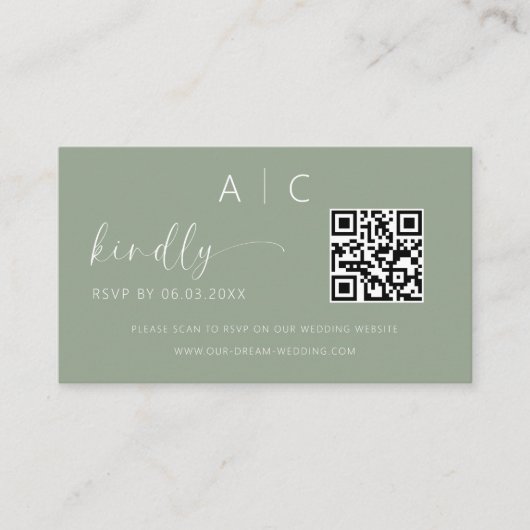 QR Code Minimalistische UAWG Wedding Website Begleitkarte (Vorderseite)