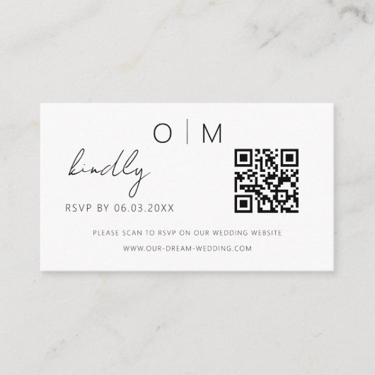 QR Code Minimalistische UAWG Wedding Website Begleitkarte (Vorderseite)