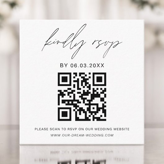 QR Code Minimalistische UAWG Wedding Website Begleitkarte