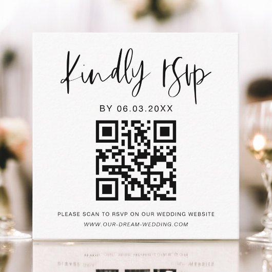 QR Code Minimalistische UAWG Wedding Website Begleitkarte