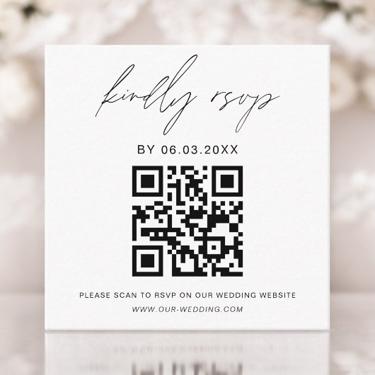 QR Code Minimalistische UAWG Wedding Website Begleitkarte