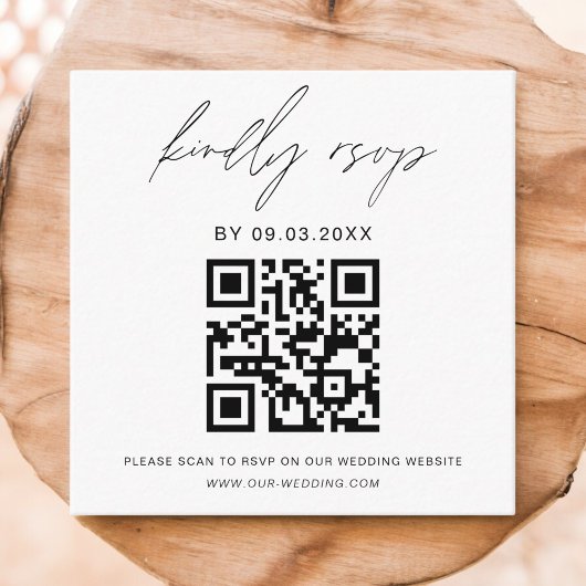 QR Code Minimalistische UAWG Wedding Website Begleitkarte