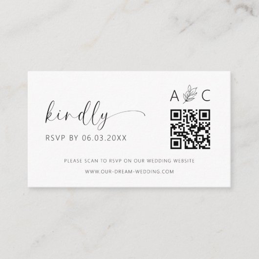 QR Code Minimalistische UAWG Wedding Website Begleitkarte (Vorderseite)