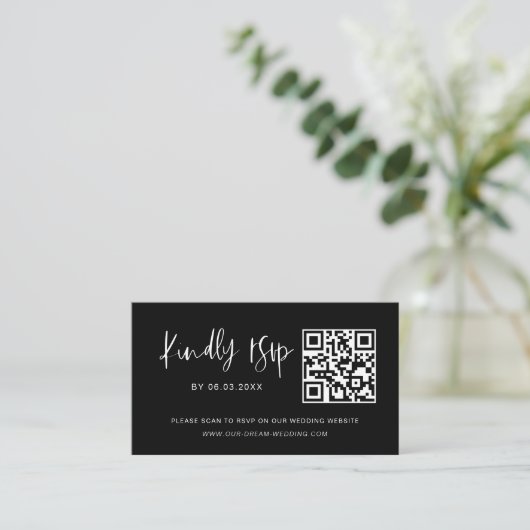 QR Code Minimalistische UAWG Wedding Website Begleitkarte (Stehend Vorderseite)