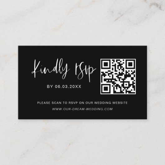 QR Code Minimalistische UAWG Wedding Website Begleitkarte (Vorderseite)