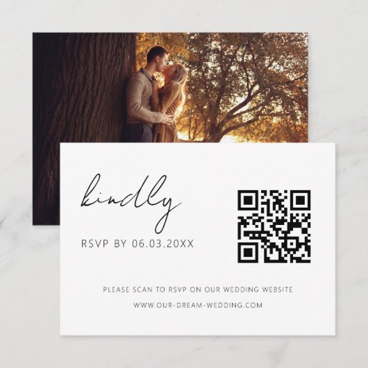 QR Code Minimalistische UAWG Wedding Website Begleitkarte (Vorne/Hinten)
