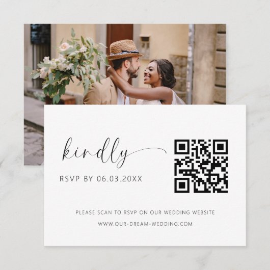 QR Code Minimalistische UAWG Wedding Website Begleitkarte (Vorne/Hinten)