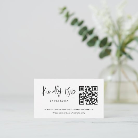 QR Code Minimalistische UAWG Wedding Website Begleitkarte (Stehend Vorderseite)