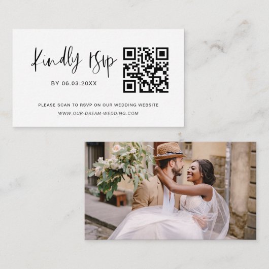 QR Code Minimalistische UAWG Wedding Website Begleitkarte (Vorne/Hinten)