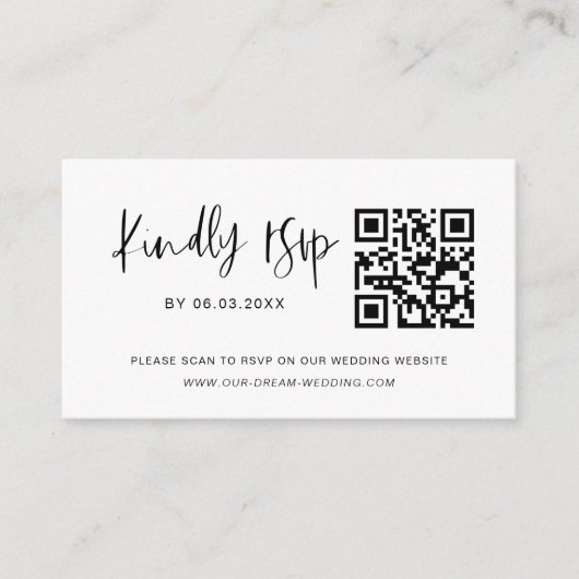 QR Code Minimalistische UAWG Wedding Website Begleitkarte (Vorderseite)