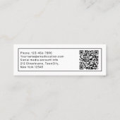 QR-Code Minimalistischer Graduate Abschluss Name Telefonnummerkarte (Rückseite)