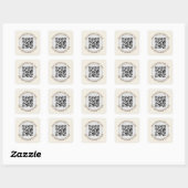 QR-Code Minimalistischer schlichter Graurunder Hau Quadratischer Aufkleber (Blatt)
