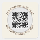 QR-Code Minimalistischer schlichter Graurunder Hau Quadratischer Aufkleber (Vorderseite)