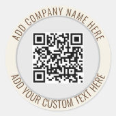 QR-Code Minimalistischer schlichter Graurunder Hau Runder Aufkleber (Vorderseite)