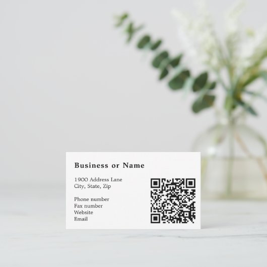 QR-Code Minimalistisches Berufliches Unternehmen Visitenkarte (Stehend Vorderseite)