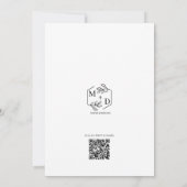 QR-Code Minimalistisches Botanisches Monogramm Hoc Einladung (Rückseite)