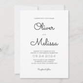 QR-Code Minimalistisches Chic-Skript Alle in einer Einladung (Vorderseite)