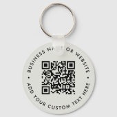 QR-Code | Minimalistisches Clean Simple Gray Budge Schlüsselanhänger (Vorderseite)