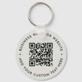 QR-Code | Minimalistisches Clean Simple Gray Budge Schlüsselanhänger (Rückseite)