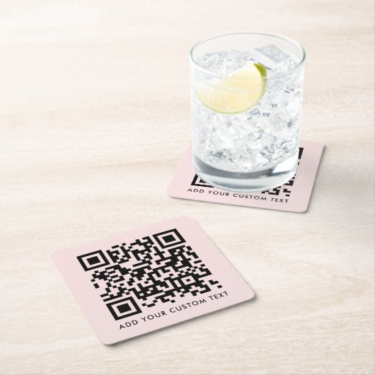 QR-Code | Minimalistisches Einfaches Scannen in Ro Rechteckiger Pappuntersetzer (Vor Ort)