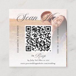 QR-Code Minimalistisches Foto HochzeitsrSVP-Karte Begleitkarte