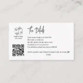 Qr Code Minimalistisches Monogramm Hochzeitsdetail Begleitkarte (Vorderseite)