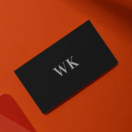 QR-Code Minimalistisches Monogramm Schwarzes Silbe Visitenkarte