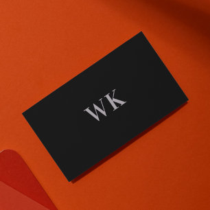 QR-Code Minimalistisches Monogramm Schwarzes Silbe Visitenkarte