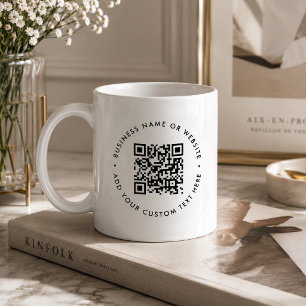 QR-Code   Minimalistisches sauberes, einfaches Wei Kaffeetasse