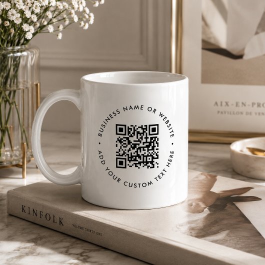 QR-Code | Minimalistisches sauberes, einfaches Wei Kaffeetasse
