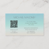 QR-Code | Minimalistisches tropisches Leaf Visitenkarte (Rückseite)