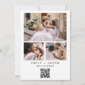 QR-Code Minimalistisches White Wedding Foto Einladung (Rückseite)