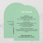 QR Code Minze Green Wedding Details Card Einladung (Vorne/Hinten)