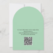 QR Code Minze Green Wedding Details Card Einladung (Rückseite)