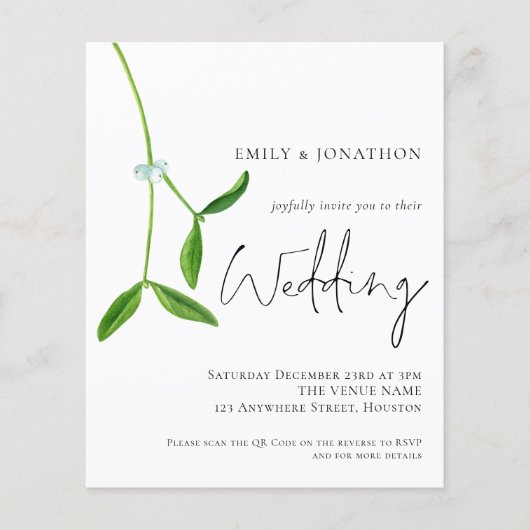 QR Code Mistletoe Weihnachtsaufenthalt Einladung (Vorderseite)