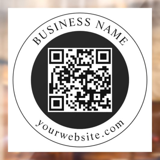 QR-Code mit bearbeitbarem Firmennamen Fensteraufkleber (Blatt 2)
